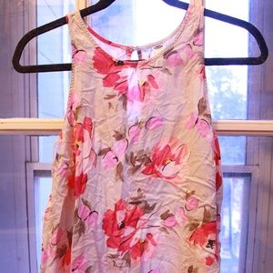 Old Navy Gray Floral Trapeze Tank